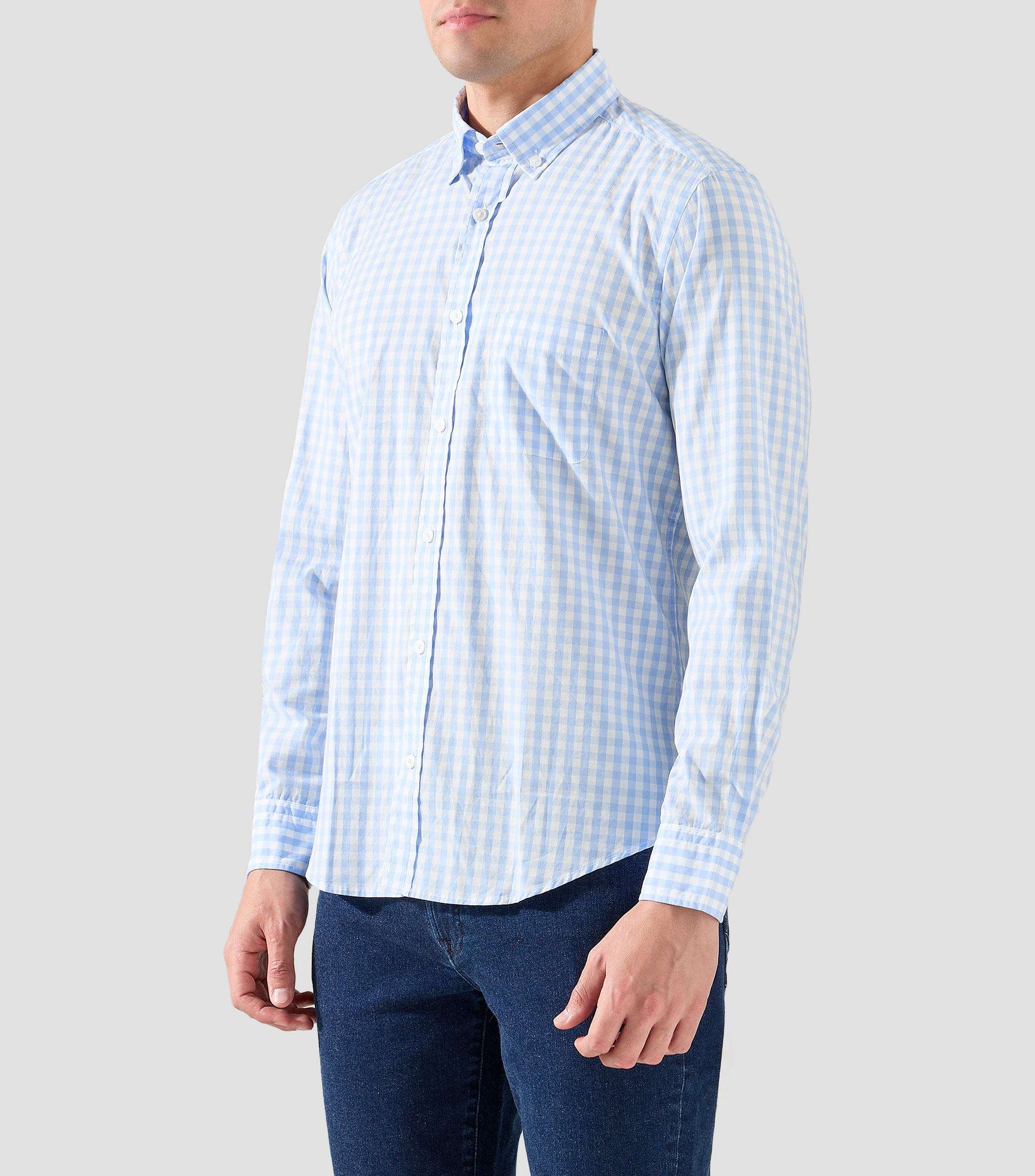 Camisa de cuadros con manga larga Hombre